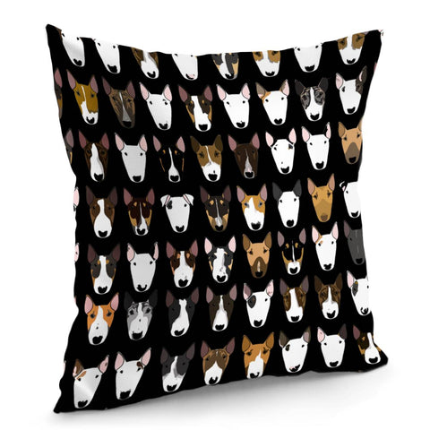 Image of Bully Mix On Black Pillow Cover