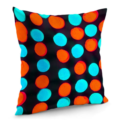 Image of Aqua & Tangerine Dots Pillow Cover