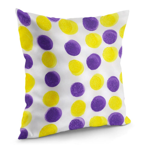 Image of Yellow & Purple Dots Pillow Cover