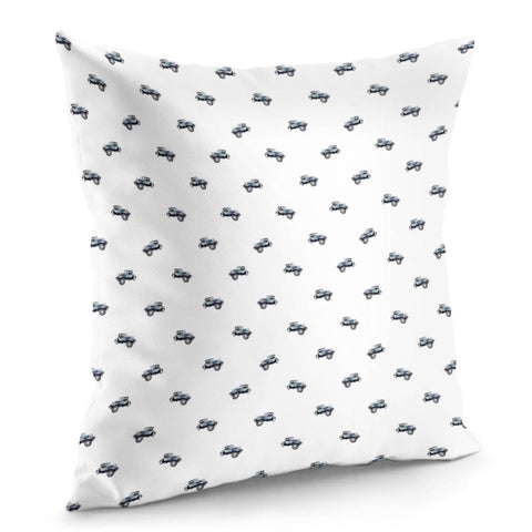 Image of Vintage Car Motif Print Pattern Pillow Cover