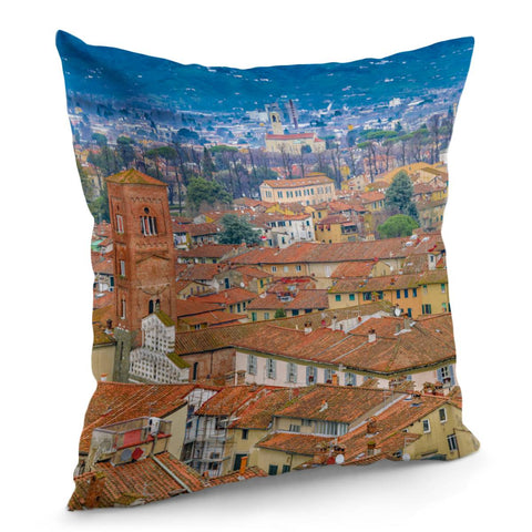 Image of Aerial View Historic Center Of Lucca, Italy Pillow Cover