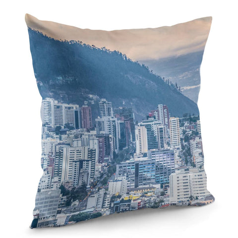 Image of Cityscape Aerial View Quito, Ecuador Pillow Cover