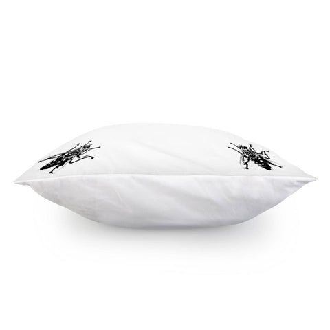 Image of Housefly Drawing Motif Print Pattern Pillow Cover