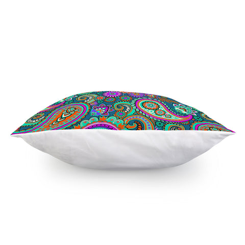 Image of Dark Multicolored Indian Paisley Pattern 1 Pillow Cover