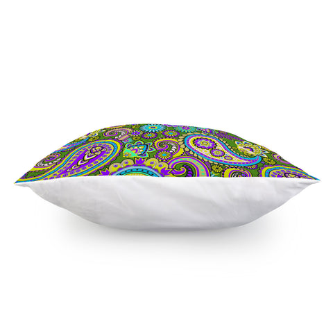 Image of Dark Multicolored Indian Paisley Pattern 2 Pillow Cover