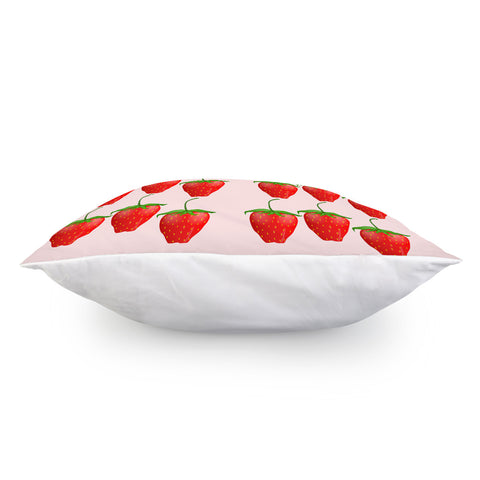 Image of Red Strawberry Fruit Pattern Pillow Cover