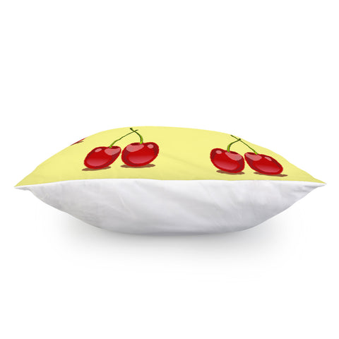 Image of Red Cherry Fruit Pattern Pillow Cover