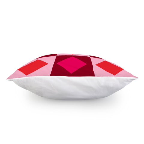 Image of Red And Pink Diamond Shapes Pillow Cover