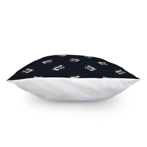 Image of Mouth Laughing Motif Dark Print Pattern Pillow Cover