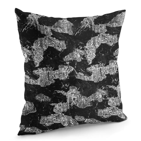 Image of Black And White Camouflage Texture Print Pillow Cover