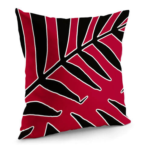 Image of Leaves Silhouette Tropical Style Print Pillow Cover