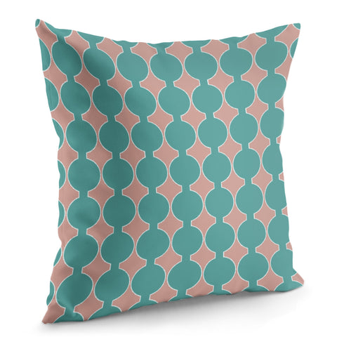 Image of Teal And Rose Gold Pattern Pillow Cover