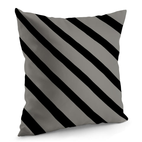 Image of Black And Gray Diagonal Lines Pillow Cover