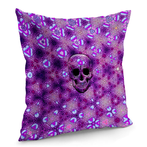 Image of Psychedelic Pink Art Skull Pillow Cover