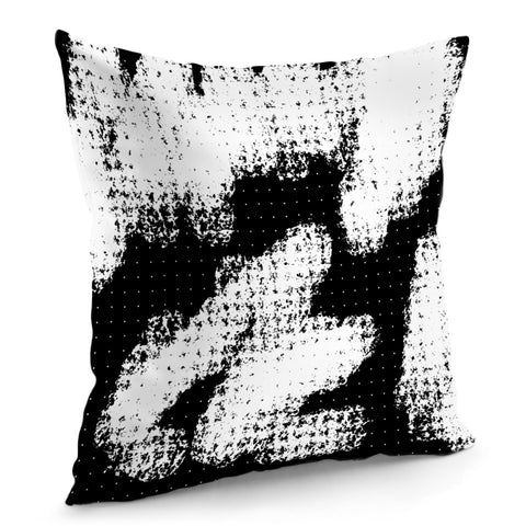 Image of Abstrait Taches Blanc/Noir Pillow Cover