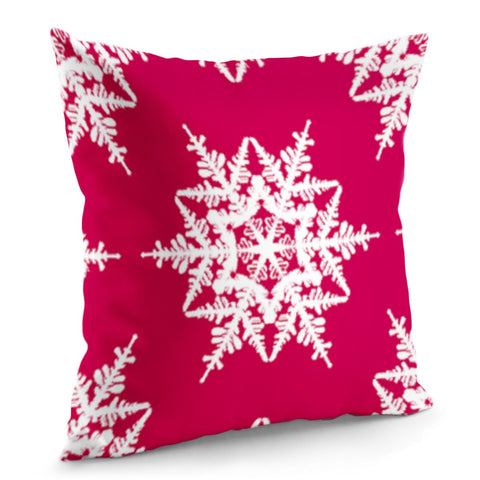 Image of White Snowflakes Pillow Cover