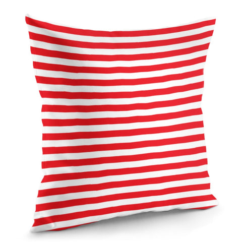 Image of Red And White Stripes Pillow Cover