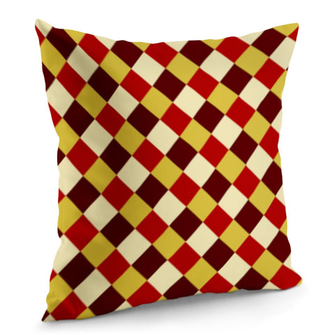 Image of Red And Yellow Checkered Pillow Cover