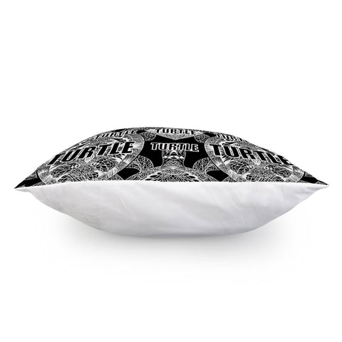 Image of Turtleblack And White Line Drawing Turtle Design Pillow Cover