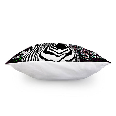 Image of Zebra & Flowers Pillow Cover