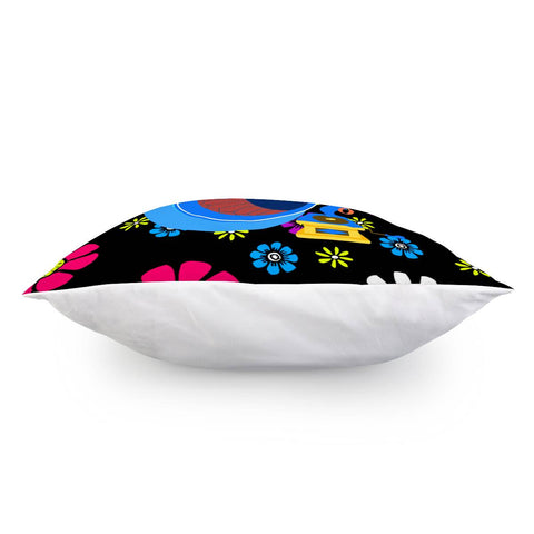 Image of Gramophone & Flowers Pillow Cover