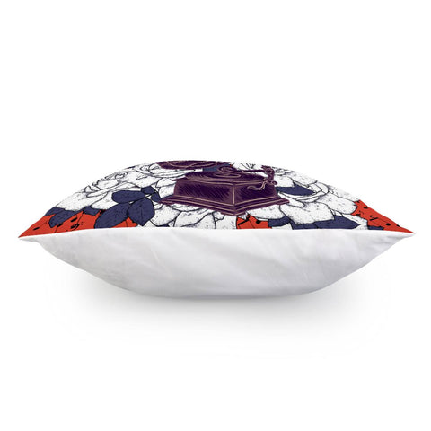 Image of Gramophone & Flowers Pillow Cover