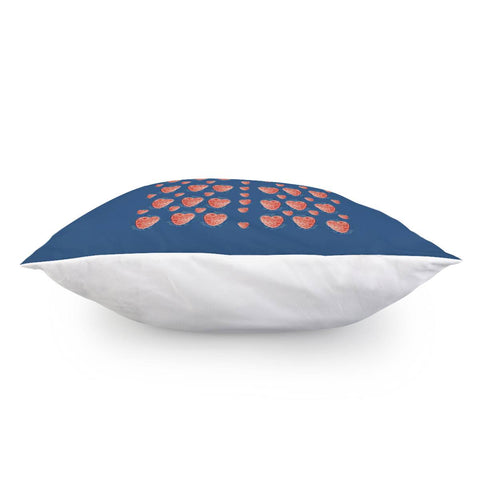 Image of Jelly Hearts On Blue Pillow Cover