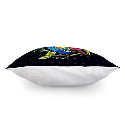 Image of Wolf And Flower Pillow Cover