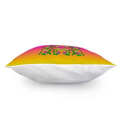 Image of Flowers On Neon Pillow Cover