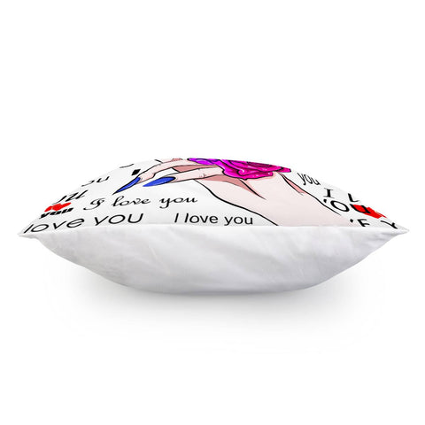 Image of Lips And Flowers Pillow Cover