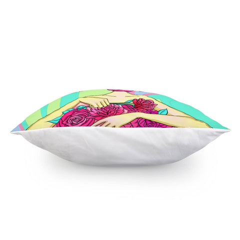 Image of Flower And Girl Pillow Cover