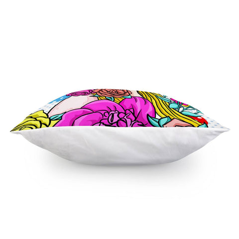 Image of Girl And Flower Pillow Cover