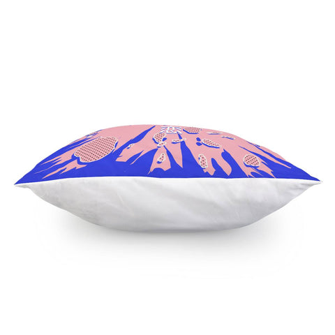 Image of Mount Fuji And Fonts And Clouds And Cherry Blossoms And Sun Pillow Cover