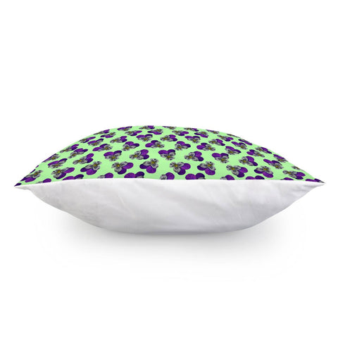 Image of Violets On A Green Background Pillow Cover