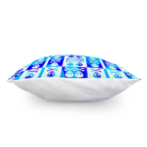 Image of Blue White Skull Crossbones Pillow Cover