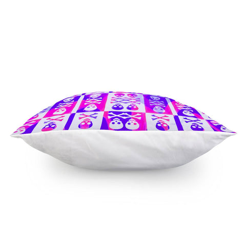 Image of Purple Pink Skull Crossbones Pillow Cover