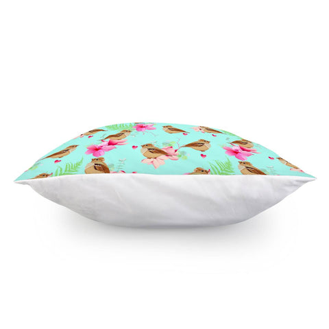 Image of Sparrow And Flower Pillow Cover