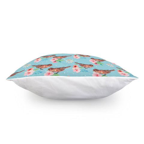 Image of Sparrows And Plants Pillow Cover