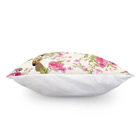 Image of Sparrows And Plants Pillow Cover