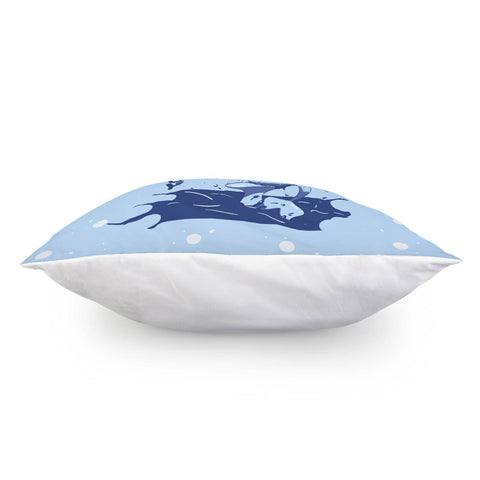 Image of Mermaid And Waves And Moon And Moonlight And Clouds And Polka Dots And Fonts Pillow Cover