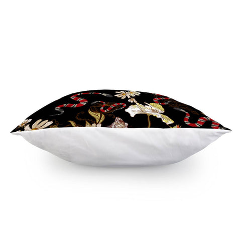 Image of Snake And Flowers Pillow Cover