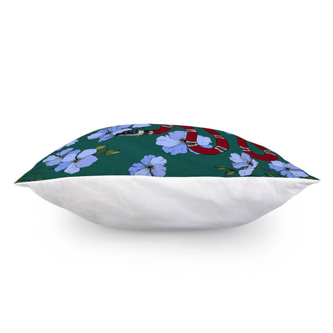 Image of Snake And Flowers Pillow Cover