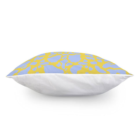 Image of Yellow Blue Cow Print Pillow Cover