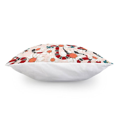 Image of Snake And Flowers Pillow Cover