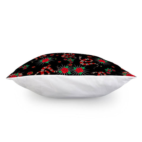 Image of Snake And Flowers Pillow Cover