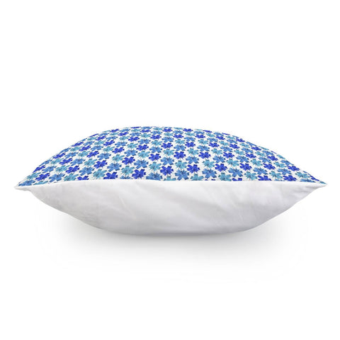 Image of Lily Flowers Pattern Blue Pillow Cover