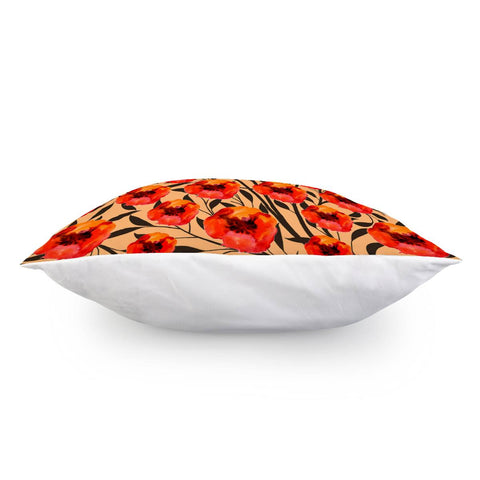 Image of Watercolor Poppies Pillow Cover