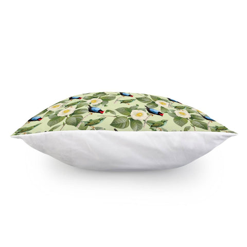 Image of White Camellia And Birds 2 Pillow Cover