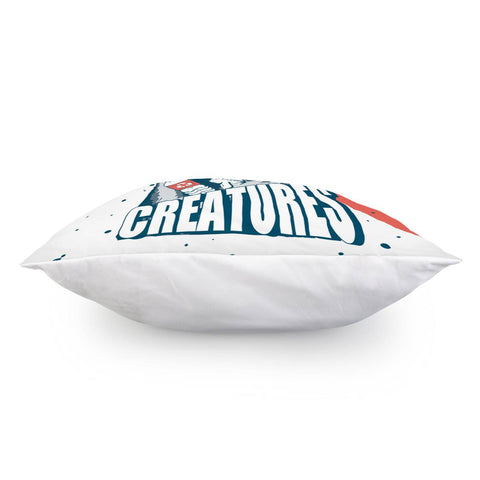 Image of Shark And Plastic Trash And Fonts And Bubbles Pillow Cover