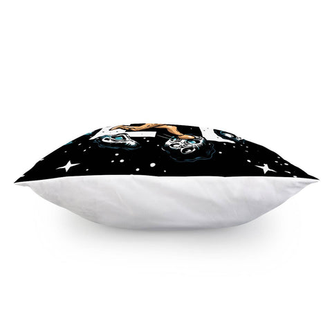 Image of Aliens And Meteorites And Ufos And Insect Nets And Stars Pillow Cover